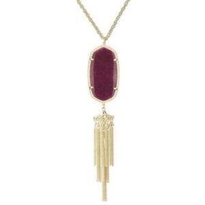 Kendra Scott Rayne RARE RETIRED 14K Gold Plated Burgundy Illusion Maroon
